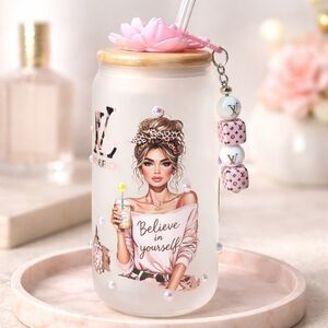 New Handcrafted Fancy Glass Tumbler 16oz